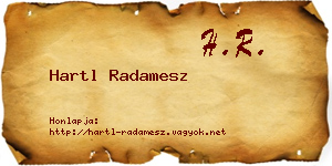 Hartl Radamesz névjegykártya